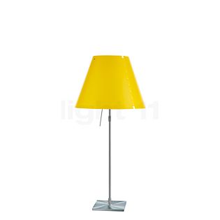 Luceplan Costanza Lampe de table abat-jour jaune canari/châssis aluminium - télescope - avec interrupteur