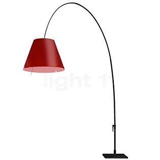 Luceplan Lady Costanza Gulvlampe med Bue lampeskærm rød/ramme sort - med lysdæmper