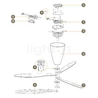 Luceplan Pezzi di ricambio per Blow Pezzo n°1: Set pale, trasparente
