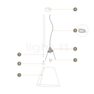 Luceplan Kleinteile für Costanza Tavolo/Terra/Sospensione - Ersatzteil No. 3, set minuterie