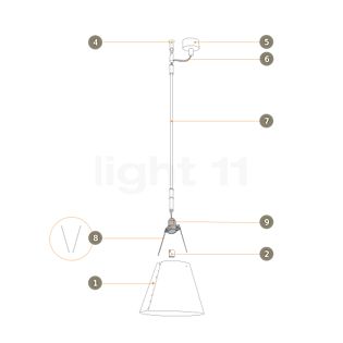 Luceplan Kleinteile für Costanza Tavolo/Terra/Sospensione - Ersatzteil No. 3, petites pièces associées