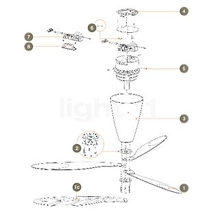 Luceplan Schaltungsgruppe für Blow - Ersatzteile Nr. 7, Forbindelsesgruppe (gælder kun model D28 F)