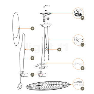 Luceplan Reservedele til Titania Del A: Baldachin komplet