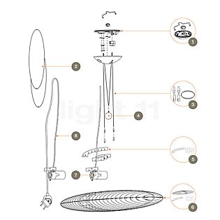 Luceplan Aufhängung für Titania - Ersatzteil Nr. 3, ophanging kit