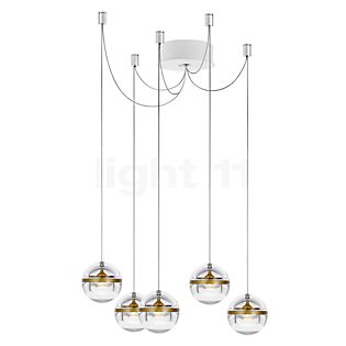 Lumina Limbus Cluster LED 5 lamps brass/ceiling rose white