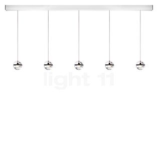 Lumina Limbus Hanglamp LED 5-lichts zwart/plafondkapje aluminium