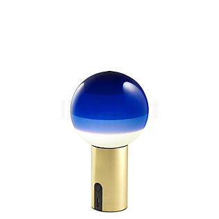 Marset Dipping Light, lámpara recargable LED azul/latón