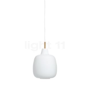 Mawa Gangkofner Bergamo, lámpara de suspensión opalino cable blanco/latón