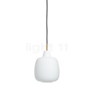 Mawa Gangkofner Bergamo, lámpara de suspensión opalino cable negro/latón
