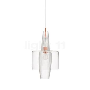 Mawa Gangkofner Venezia, lámpara de suspensión cristal transparente, cable blanco/rosa , artículo en fin de serie
