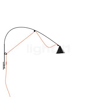 Midgard Ayno Wall Light LED L - black/cable orange - 2,700 K
