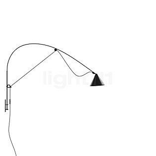 Midgard Ayno, lámpara de pared LED L - negro/cable negro - 2.700 K