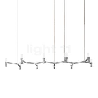 Nemo Crown Plana, lámpara de suspensión aluminio pulido - 168 cm