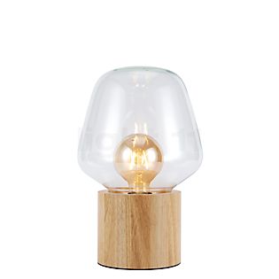 Nordlux Christina, lámpara de sobremesa madera/cristalino