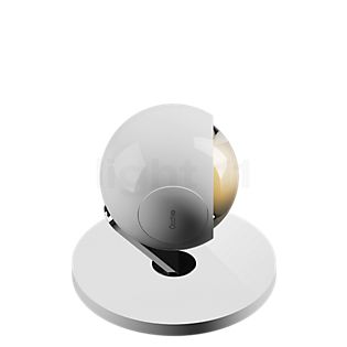 Occhio Io Basso C Lampe de table LED tête blanc brillant/couverture blanc brillant/corps chrome brillant/pied blanc brillant - 2.700 K