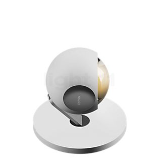Occhio Io Basso C Lampe de table LED tête blanc mat/couverture chrom mat/corps chrom mat/pied blanc mat - 3.000 K