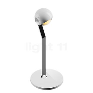 Occhio Io Tavolo C Lampe de table LED tête blanc brillant/couverture chromee brillant/corps chromee brillant/pied blanc brillant - 2.700 K