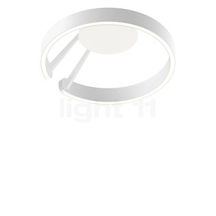 Occhio Mito Aura 40 Lusso Wide Applique/Plafonnier LED tête blanc mat/corps blanc mat/couverture ascot cuir blanc - DALI