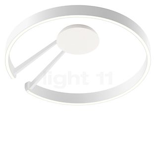 Occhio Mito Aura 60 Lusso Narrow Applique/Plafonnier LED tête blanc mat/corps blanc mat/couverture ascot cuir blanc - Occhio Air