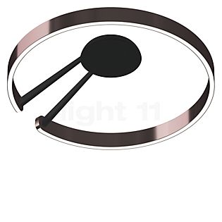 Occhio Mito Aura 60 Lusso Narrow Applique/Plafonnier LED tête phantom/corps noir mat/couverture ascot cuir noir - Occhio Air