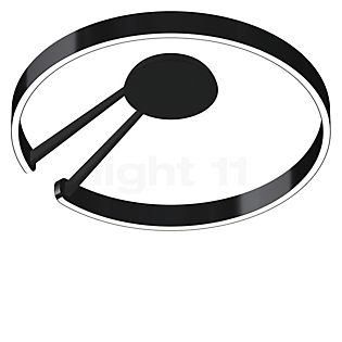 Occhio Mito Aura 60 Lusso Wide Applique/Plafonnier LED tête black phantom/corps noir mat/couverture ascot cuir noir - DALI
