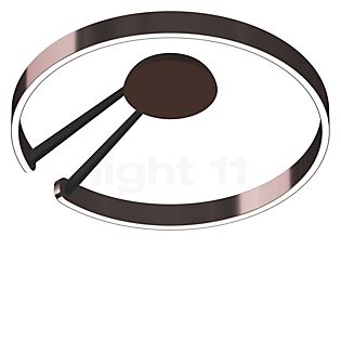 Occhio Mito Aura 60 Lusso Wide Applique/Plafonnier LED tête phantom/corps noir mat/couverture ascot cuir marron - Occhio Air
