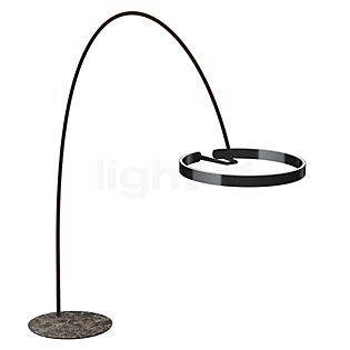 Occhio Mito Largo Lusso Arc Lamp LED head black phantom/body ascot leather brown/base brown emperador