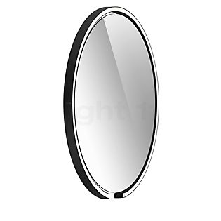 Occhio Mito Sfera 60 Specchio illuminato LED testa nero opaco/Specchio traslucido chiaro