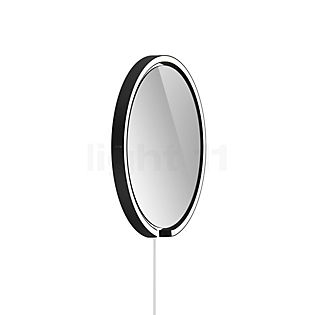 Occhio Mito Sfera Corda 40 Miroir lumineux LED tête noir mat/câble weiß/fiche Typ F - Occhio Air