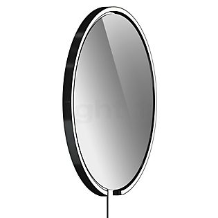 Occhio Mito Sfera Corda 60 Miroir lumineux LED - gris teinté tête black phantom/câble gris foncé/fiche Typ C - Occhio Air