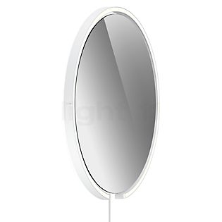 Occhio Mito Sfera Corda 60 Miroir lumineux LED - gris teinté tête blanc mat/câble blanc/fiche Typ F - Occhio Air
