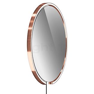 Occhio Mito Sfera Corda 60 Miroir lumineux LED - gris teinté tête or rose/câble gris foncé/fiche Typ C - Occhio Air