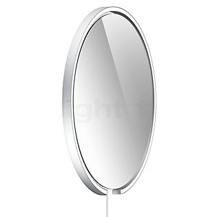Occhio Mito Sfera Corda 60 Specchio illuminato LED testa argento opaco/cavo bianco/spina Typ C - Occhio Air