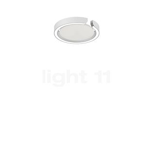 Occhio Mito Soffitto 20 Up Lusso Narrow Applique/Plafonnier LED tête blanc mat/couverture ascot cuir blanc - Occhio Air