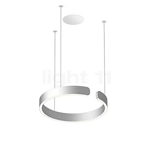 Occhio Mito Sospeso 40 Fix Flat Table Suspension encastrée LED tête argenté mat/cache-piton blanc mat - DALI