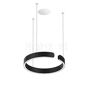 Occhio Mito Sospeso 40 Fix Flat Table, lámpara de suspensión empotrable LED cabeza negro mate/florón blanco mate - DALI