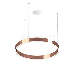Occhio Mito Sospeso 60 Fix Flat Table Einbaupendelleuchte LED Kopf roségold/Baldachin weiß matt - DALI