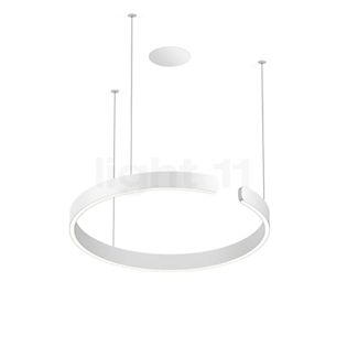 Occhio Mito Sospeso 60 Fix Flat Table, lámpara de suspensión empotrable LED cabeza blanco mate/florón blanco mate - Occhio Air