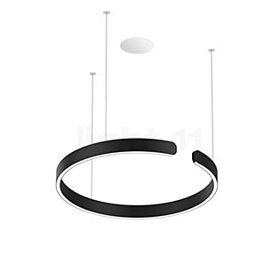 Occhio Mito Sospeso 60 Fix Flat Table, lámpara de suspensión empotrable LED cabeza negro mate/florón blanco mate - DALI