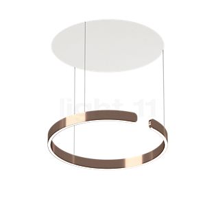 Occhio Mito Sospeso 60 Variabel Up Lusso Table Pendant Light LED head rose gold/ceiling rose ascot leather white - Occhio Air