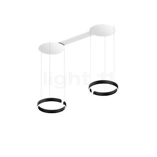 Occhio Mito Sospeso Due 40 Fix Narrow Pendant Light LED head black matt/ceiling rose white matt - Occhio Air
