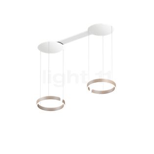 Occhio Mito Sospeso Due 40 Fix Narrow Pendant Light LED head gold matt/ceiling rose white matt - Occhio Air