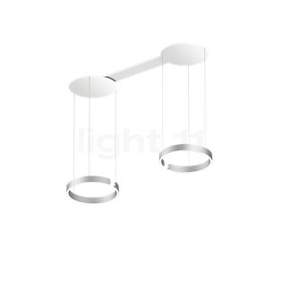 Occhio Mito Sospeso Due 40 Fix Narrow Pendant Light LED head silver matt/ceiling rose white matt - Occhio Air