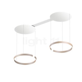 Occhio Mito Sospeso Due 60 Fix Narrow Pendant Light LED head gold matt/ceiling rose white matt - Occhio Air