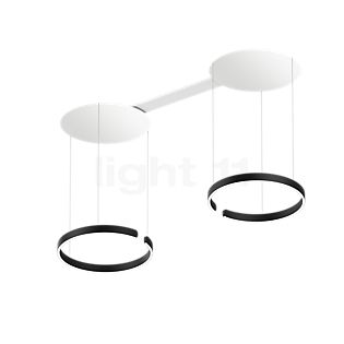 Occhio Mito Sospeso Due 60 Fix Wide Pendant Light LED head black matt/ceiling rose white matt - Occhio Air