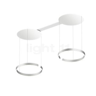 Occhio Mito Sospeso Due 60 Fix Wide Pendant Light LED head silver matt/ceiling rose white matt - Occhio Air
