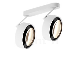 Occhio Più Alto 3d Doppio Volt S100 Spot LED 2 foyers tête blanc mat/cache-piton blanc mat/couverture noir - 3.000 K