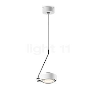 Occhio Sento Filo 180 Fix Up D Pendant Light LED head white glossy/body chrome glossy/ceiling rose white glossy - 2,700 K - Occhio Air
