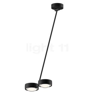 Occhio Sento Soffitto Doppio 80 Up E Plafondlamp LED 2-lichts kop zwart mat/body zwart mat/plafondkapje zwart mat - 3.000 K - Occhio Air