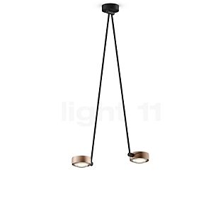 Occhio Sento Soffitto Due 100 Up E Plafondlamp LED 2-lichts kop goud mat/body zwart mat/plafondkapje zwart mat - 2.700 K - Occhio Air